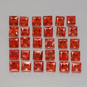 Zaffiro naturale arancione da 3,22 ct, quadrato, VVS-VS