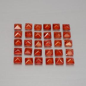 Zaffiro naturale arancione da 3,22 ct, quadrato, VVS-VS