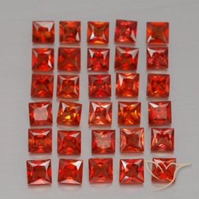 Zaffiro naturale arancione da 3,67 ct, quadrato, VVS-VS