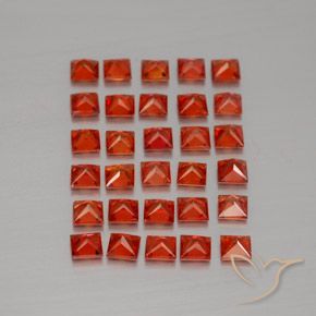 Zaffiro naturale arancione da 3,67 ct, quadrato, VVS-VS