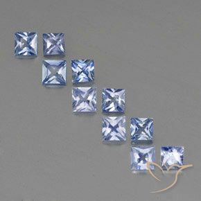 Zaffiro naturale blu da 2,64 ct, quadrato, VS