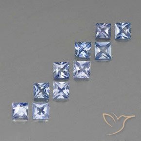 Zaffiro naturale blu da 2,64 ct, quadrato, VS
