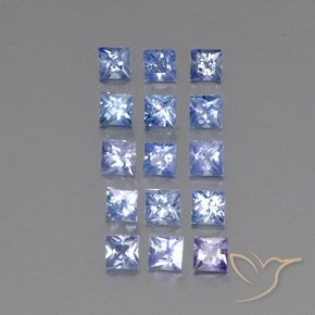 Zaffiro naturale blu da 3,56 ct, quadrato, VS
