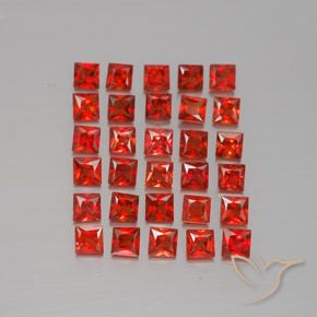 Zaffiro naturale arancione da 2,66 ct, quadrato, VVS-VS