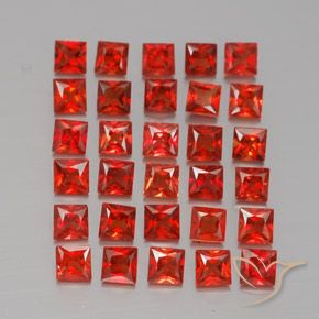 Zaffiro naturale arancione da 2,66 ct, quadrato, VVS-VS