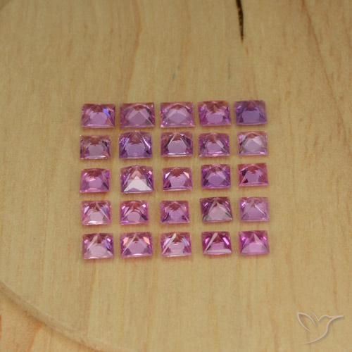 Gemme di Zaffiro Viola chiaro naturale da 4.19 ct, Quadrato, VVS-VS