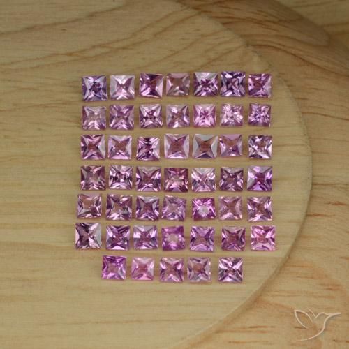 Gemme di Zaffiro Rosa violetto naturale da 5.60 ct, Quadrato, VVS-VS