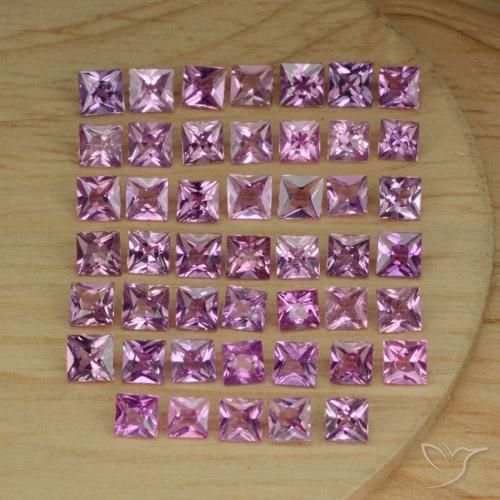 Gemme di Zaffiro Rosa violetto naturale da 5.60 ct, Quadrato, VVS-VS