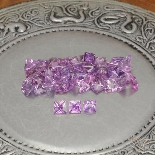 Gemme di Zaffiro Rosa violetto naturale da 4.65 ct, Quadrato, VVS-VS