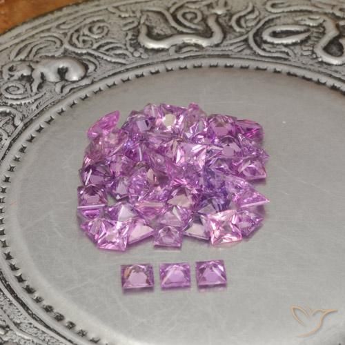Gemme di Zaffiro Viola uva molto chiaro naturale da 4.38 ct, Quadrato, VVS-VS