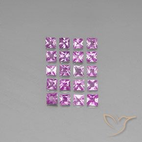 Gemme di Zaffiro Rosa violetto naturale da 3.50 ct, Quadrato, VVS-VS