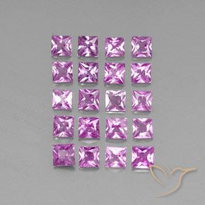 Gemme di Zaffiro Rosa violetto naturale da 3.50 ct, Quadrato, VVS-VS