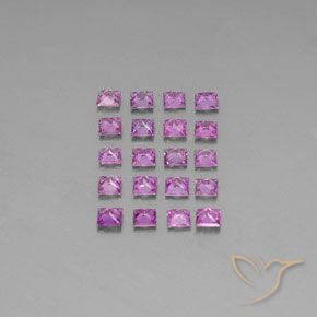 Gemme di Zaffiro Rosa violetto naturale da 3.50 ct, Quadrato, VVS-VS