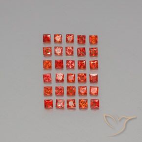 Gemme di Zaffiro Rosso brillante naturale da 3.21 ct, Quadrato, VVS-VS