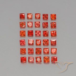 Gemme di Zaffiro Rosso brillante naturale da 3.21 ct, Quadrato, VVS-VS