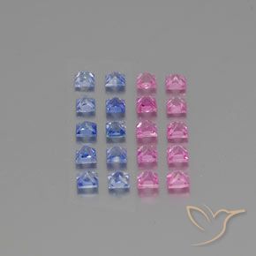 Gemme di Zaffiro Multicolore naturale da 2.83 ct, Quadrato, VVS-VS