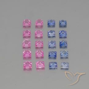 Gemme di Zaffiro Multicolore naturale da 3.79 ct, Quadrato, VVS-VS