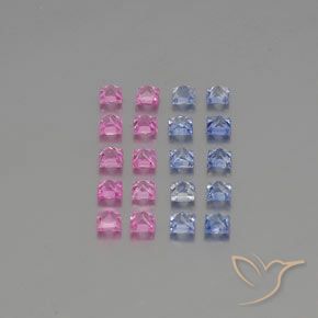Gemme di Zaffiro Multicolore naturale da 2.50 ct, Quadrato, VVS-VS