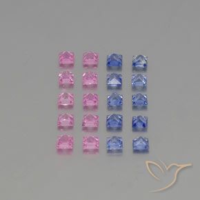 Gemme di Zaffiro Multicolore naturale da 2.65 ct, Quadrato, VVS-VS