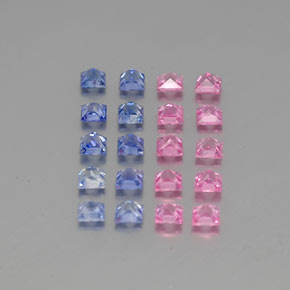 Gemme di Zaffiro Multicolore naturale da 4.18 ct, Quadrato, VVS-VS