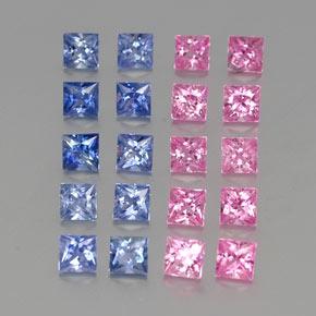 Zaffiro naturale multicolore da 4,74 ct, quadrato, VVS-VS
