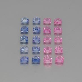 Zaffiro naturale multicolore da 4,74 ct, quadrato, VVS-VS