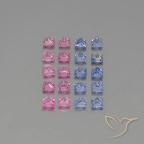 Gemme di Zaffiro Multicolore naturale da 3.12 ct, Quadrato, VVS-VS