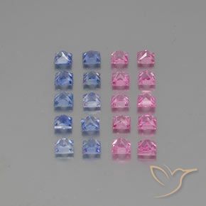 Gemme di Zaffiro Multicolore naturale da 3.71 ct, Quadrato, VVS-VS