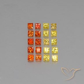 Gemme di Zaffiro Multicolore naturale da 2.83 ct, Quadrato, VVS-VS