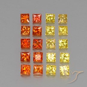 Gemme di Zaffiro Multicolore naturale da 2.83 ct, Quadrato, VVS-VS