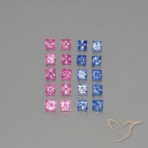 Zaffiro naturale multicolore da 3,75 ct, quadrato, VVS-VS