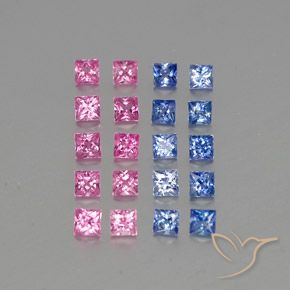 Zaffiro naturale multicolore da 3,75 ct, quadrato, VVS-VS