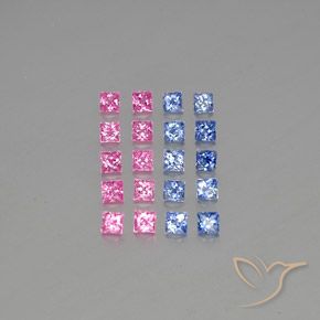 Zaffiro naturale multicolore da 4,89 ct, quadrato, VVS-VS