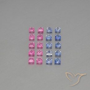 Zaffiro naturale multicolore da 4,89 ct, quadrato, VVS-VS