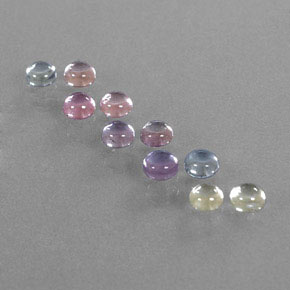 Zaffiro naturale multicolore da 3,06 ct, taglio rotondo, trasparente