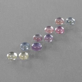 Zaffiro naturale multicolore da 3,06 ct, taglio rotondo, trasparente