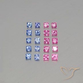 Gemme di Zaffiro Multicolore naturale da 2.03 ct, Quadrato, VVS-VS