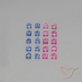 Gemme di Zaffiro Multicolore naturale da 2.03 ct, Quadrato, VVS-VS