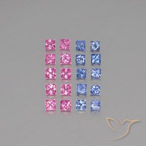 Zaffiro naturale multicolore da 2,34 ct, quadrato, VVS-VS
