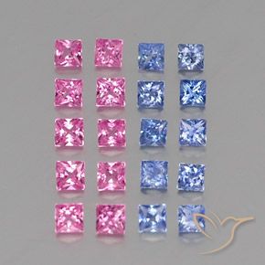 Zaffiro naturale multicolore da 2,34 ct, quadrato, VVS-VS