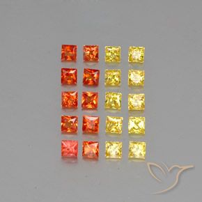 Zaffiro naturale multicolore da 2,81 ct, quadrato, VVS-VS
