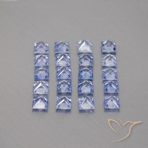 Gemme di Zaffiro Blu intenso naturale da 3.92 ct, Quadrato, VVS-VS