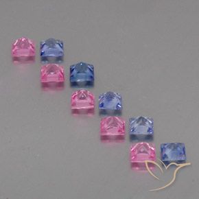 Gemme di Zaffiro Multicolore naturale da 2.65 ct, Quadrato, VVS-VS