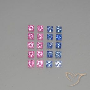 Gemme di Zaffiro Multicolore naturale da 4.74 ct, Quadrato, VVS-VS