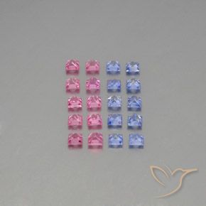 Gemme di Zaffiro Multicolore naturale da 3.09 ct, Quadrato, VVS-VS