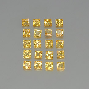 Zaffiro naturale giallo da 2,10 ct, quadrato, VVS-VS