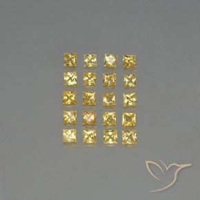 Zaffiro naturale giallo da 1,99 ct, quadrato, VVS-VS