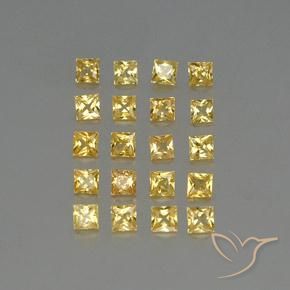 Zaffiro naturale giallo da 1,99 ct, quadrato, VVS-VS