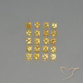 Zaffiro naturale giallo da 2,18 ct, quadrato, VVS-VS