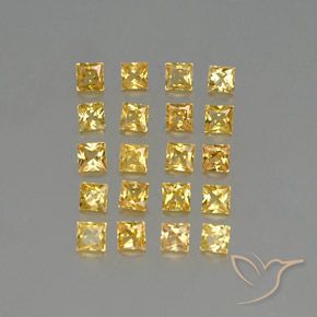 Zaffiro naturale giallo da 2,18 ct, quadrato, VVS-VS